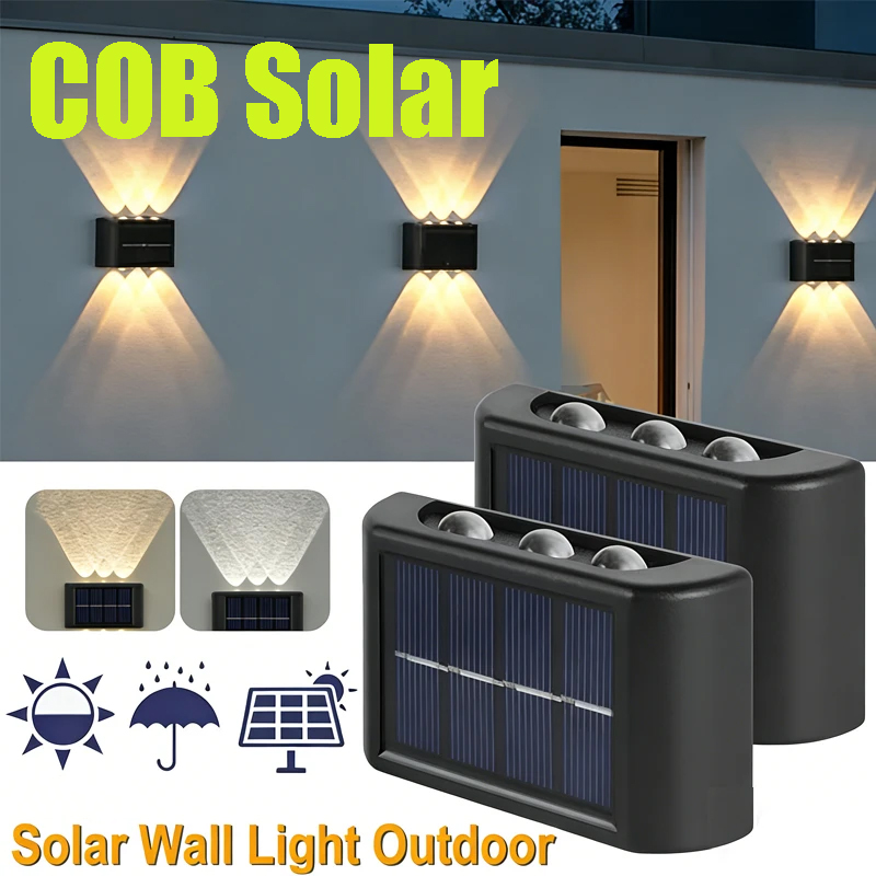 Outdoor Lighting Wall - مصباح جداري شمسي COB مقاوم للماء