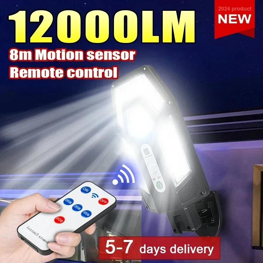 Outdoor Lighting On House - 12000LM مصباح الجدار الشمسي القوي مع