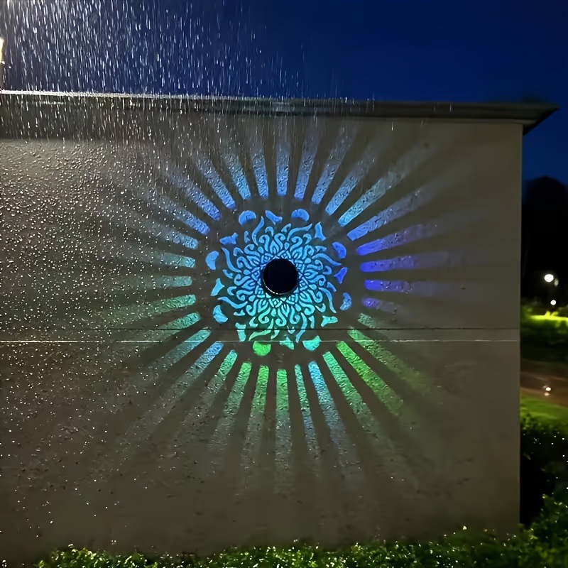 Outdoor Lighting On House - مصباح جداري شمسي LED بتصميم ماندالا،