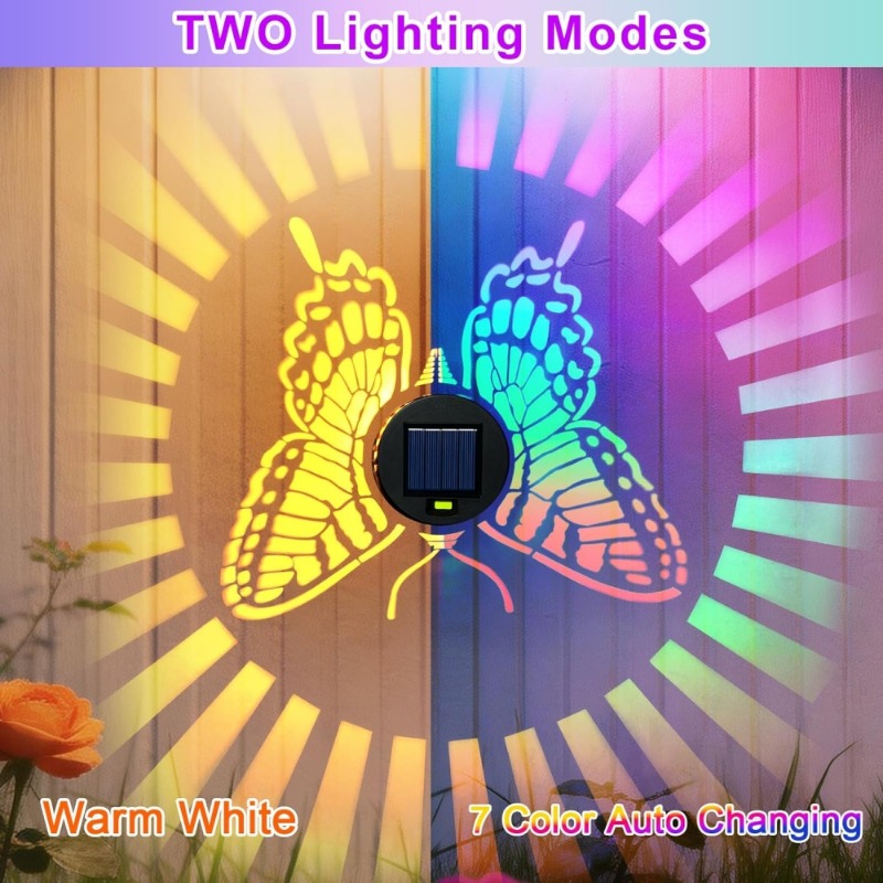 أضواء فراشة شمسية زخرفية للحدا - مراجعة Outdoor Lighting For Fence وسعره