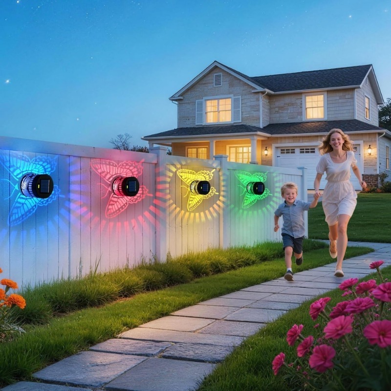 أضواء فراشة شمسية زخرفية للحدا - مراجعة Outdoor Lighting For Fence وسعره
