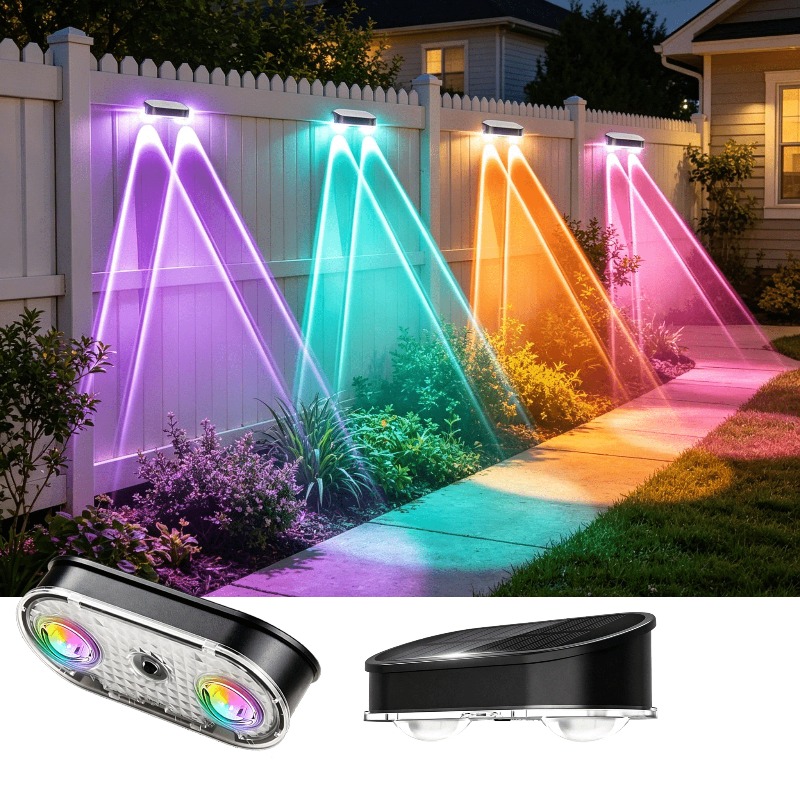 مصباح سياج شمسي RGB بدرجة حماي - مراجعة Outdoor Lighting For Fence وسعره