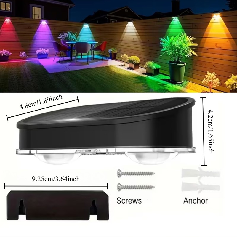مصباح سياج شمسي RGB بدرجة حماي - مراجعة Outdoor Lighting For Fence وسعره