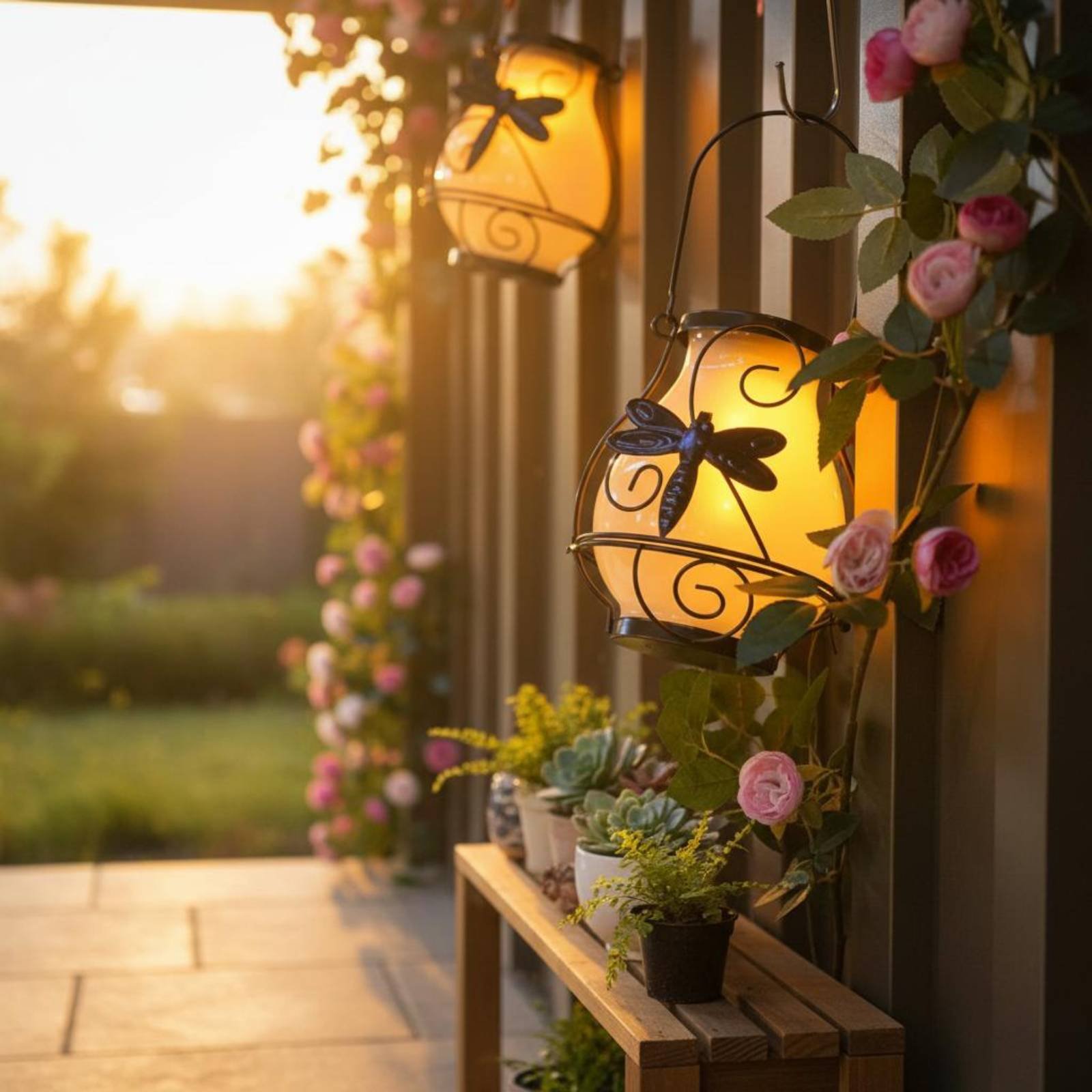 فانوس شمسي على شكل فراشة مقاوم - مراجعة Outdoor Lighting And Decor وسعره