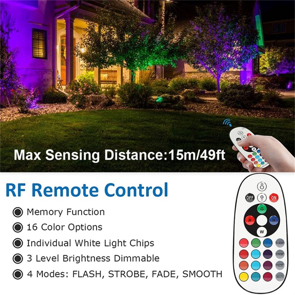 RGBW إضاءة المناظر الطبيعية 10 - مراجعة Outdoor Lighting Ip65 وسعره