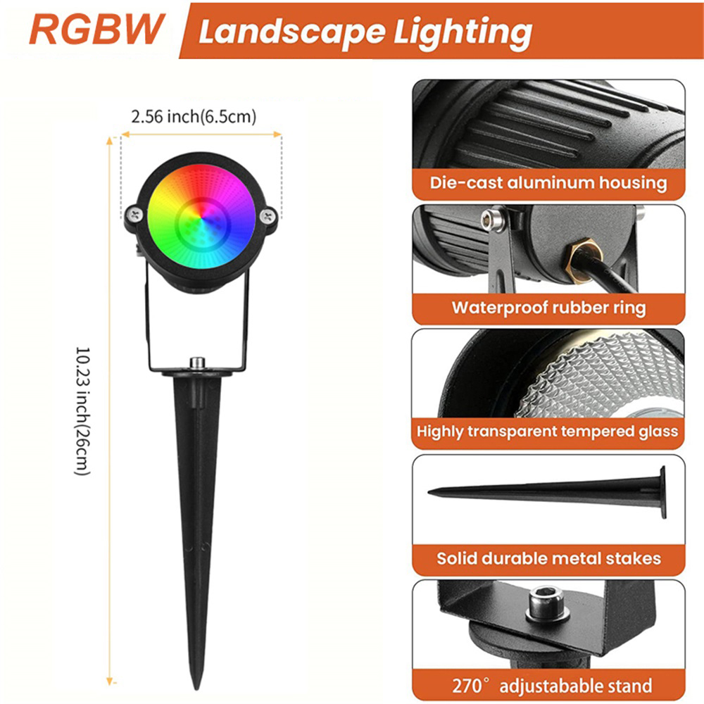 RGBW إضاءة المناظر الطبيعية 10 - مراجعة Outdoor Lighting Ip65 وسعره