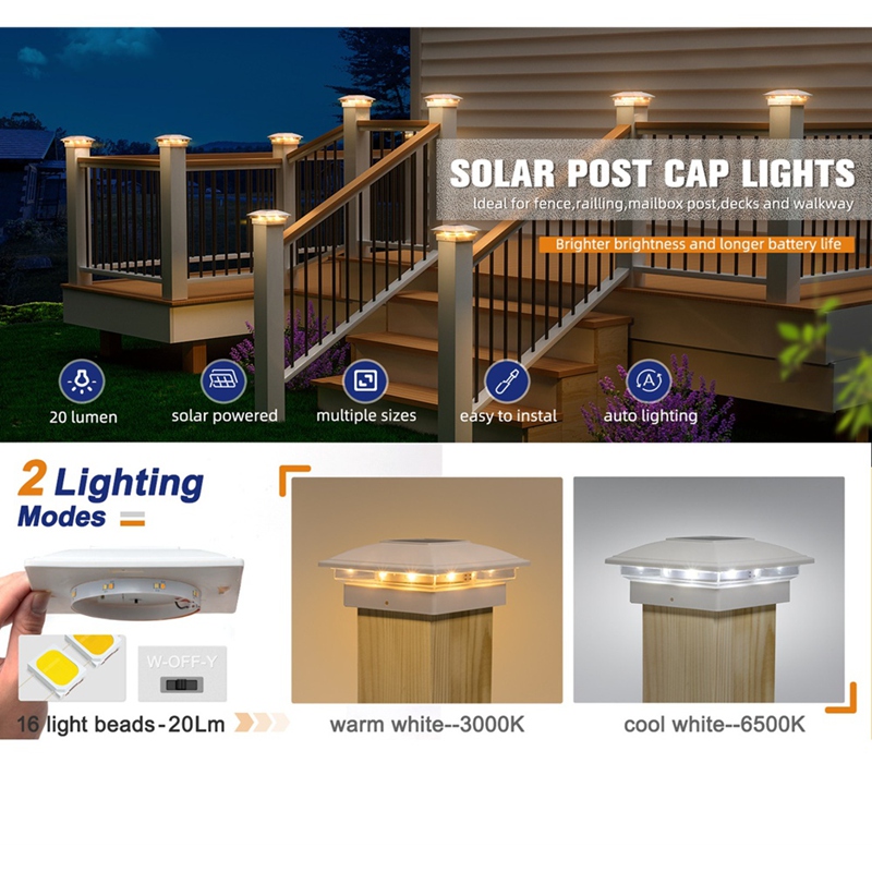 4 قطع من أضواء الأعمدة الشمسية - مراجعة Outdoor Lighting For Fence وسعره