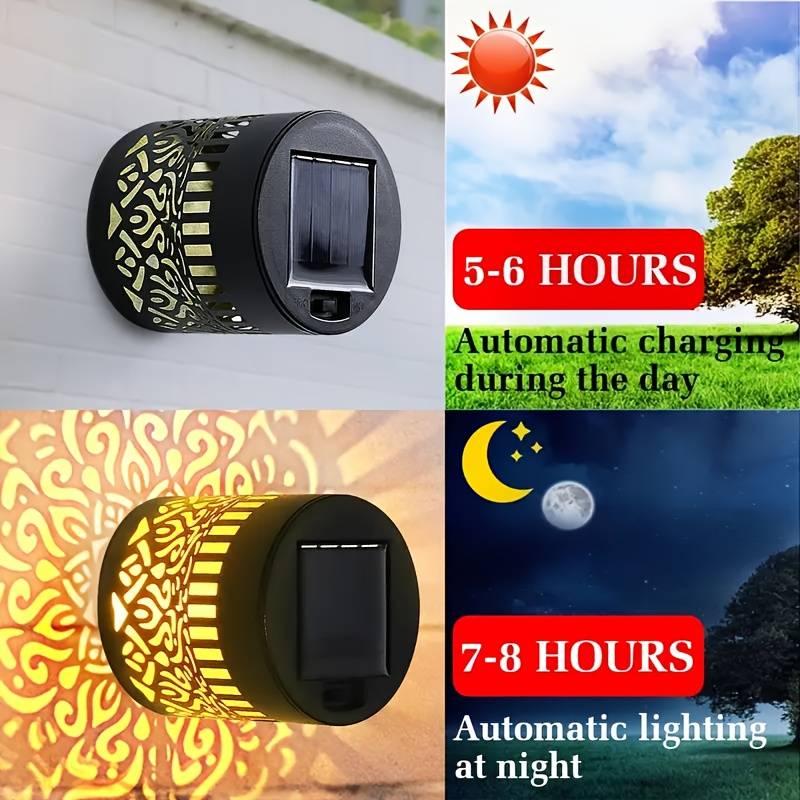 مجموعة من 2 مصابيح حديقة تعمل  - مراجعة Outdoor Lighting For Fence وسعره