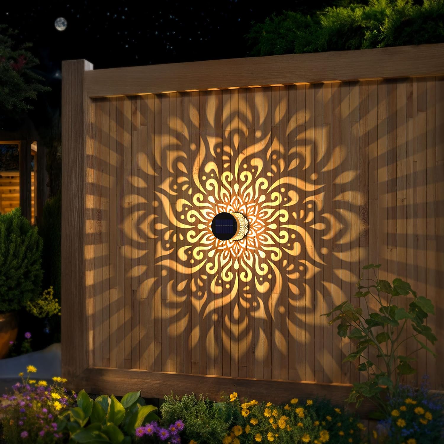 مجموعة من 2 مصابيح حديقة تعمل  - مراجعة Outdoor Lighting For Fence وسعره
