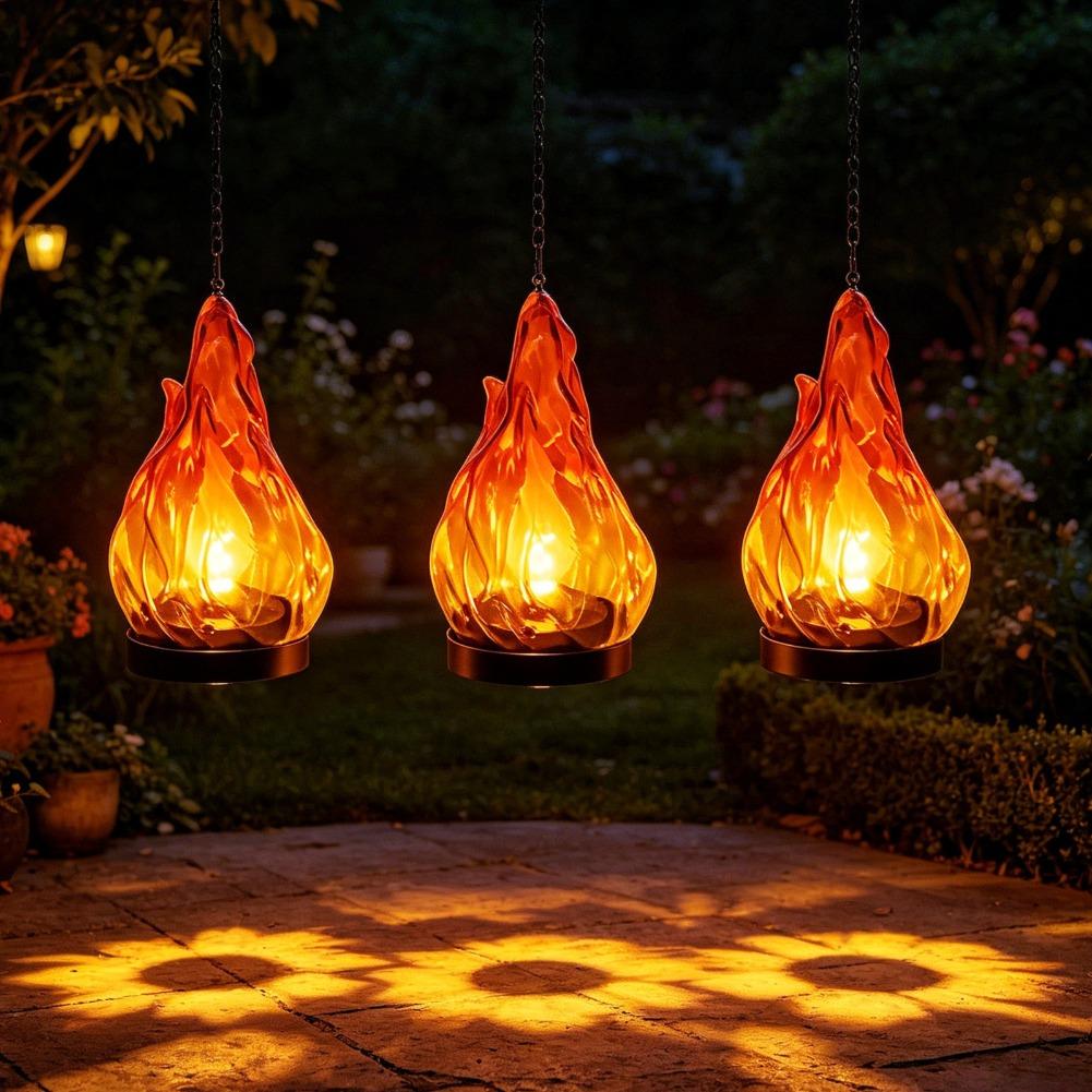 مصباح شمسي معلق بتأثير اللهب،  - مراجعة Outdoor Lighting And Decor وسعره