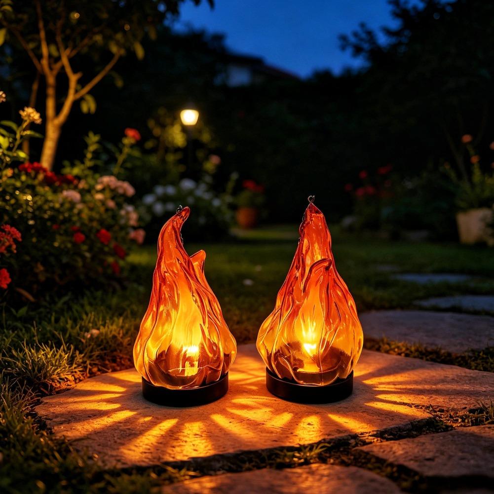 مصباح شمسي معلق بتأثير اللهب،  - مراجعة Outdoor Lighting And Decor وسعره